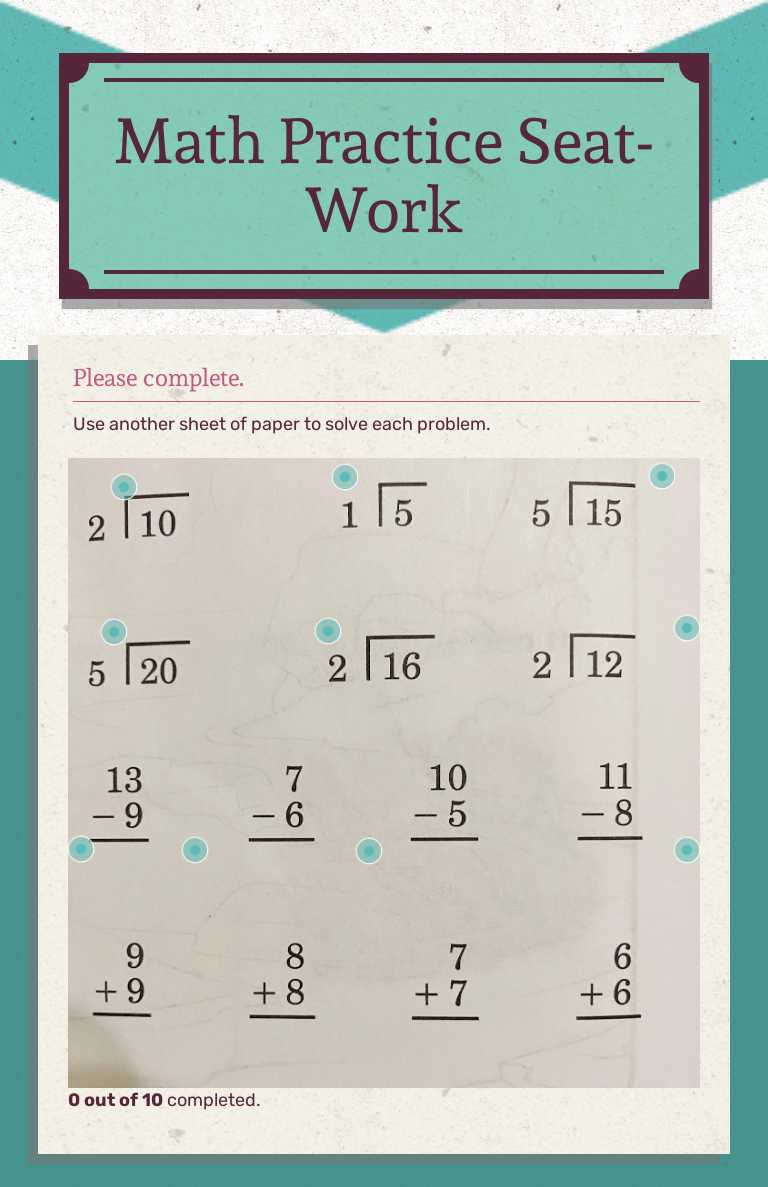 Math Practice
Seat-Work worksheet preview image
