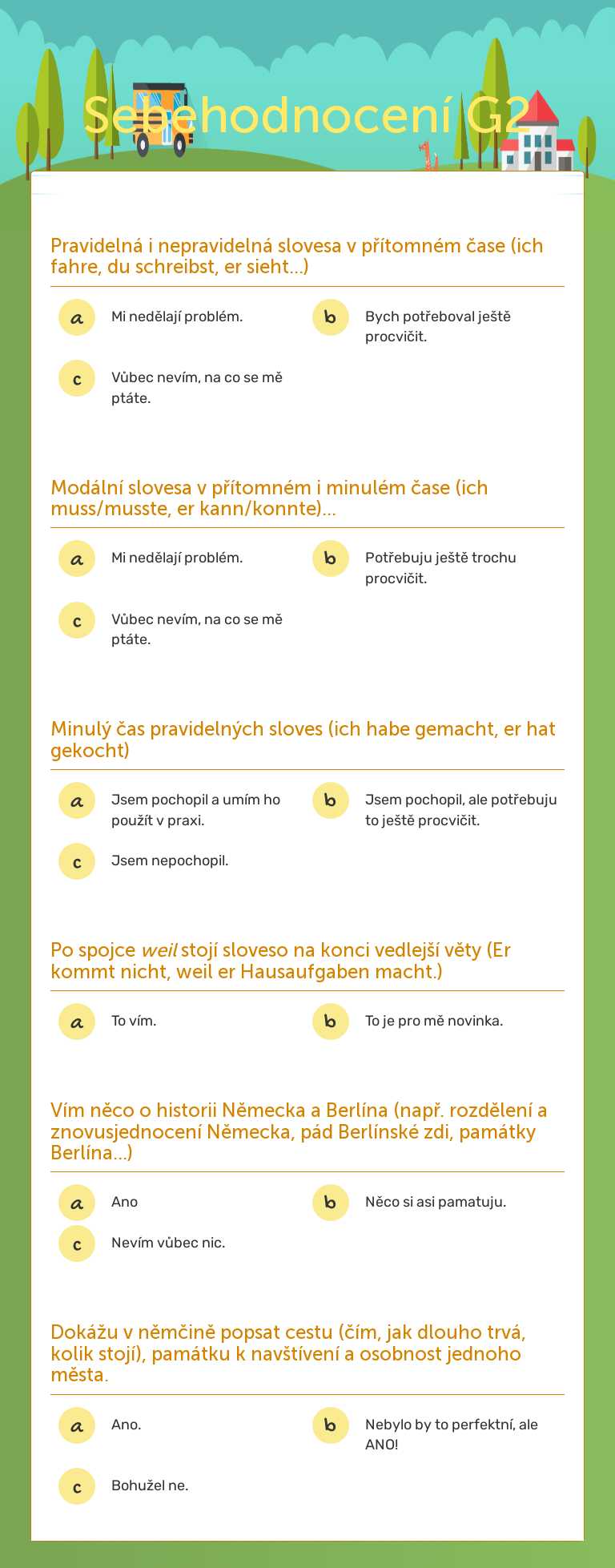 Sebehodnocení G2 worksheet preview image
