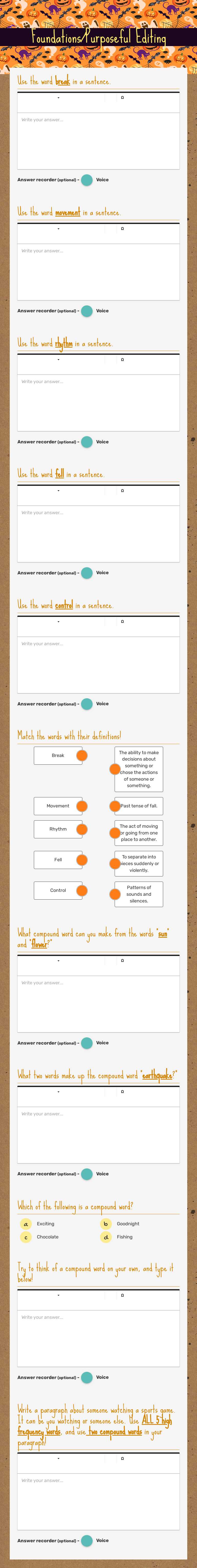 Foundations/Purposeful Editing Grade 5 worksheet preview