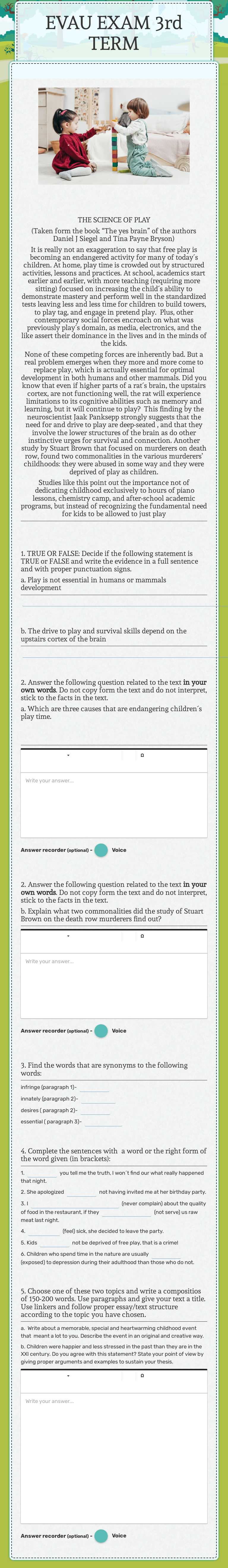 EVAU EXAM 3rd TERM worksheet preview image