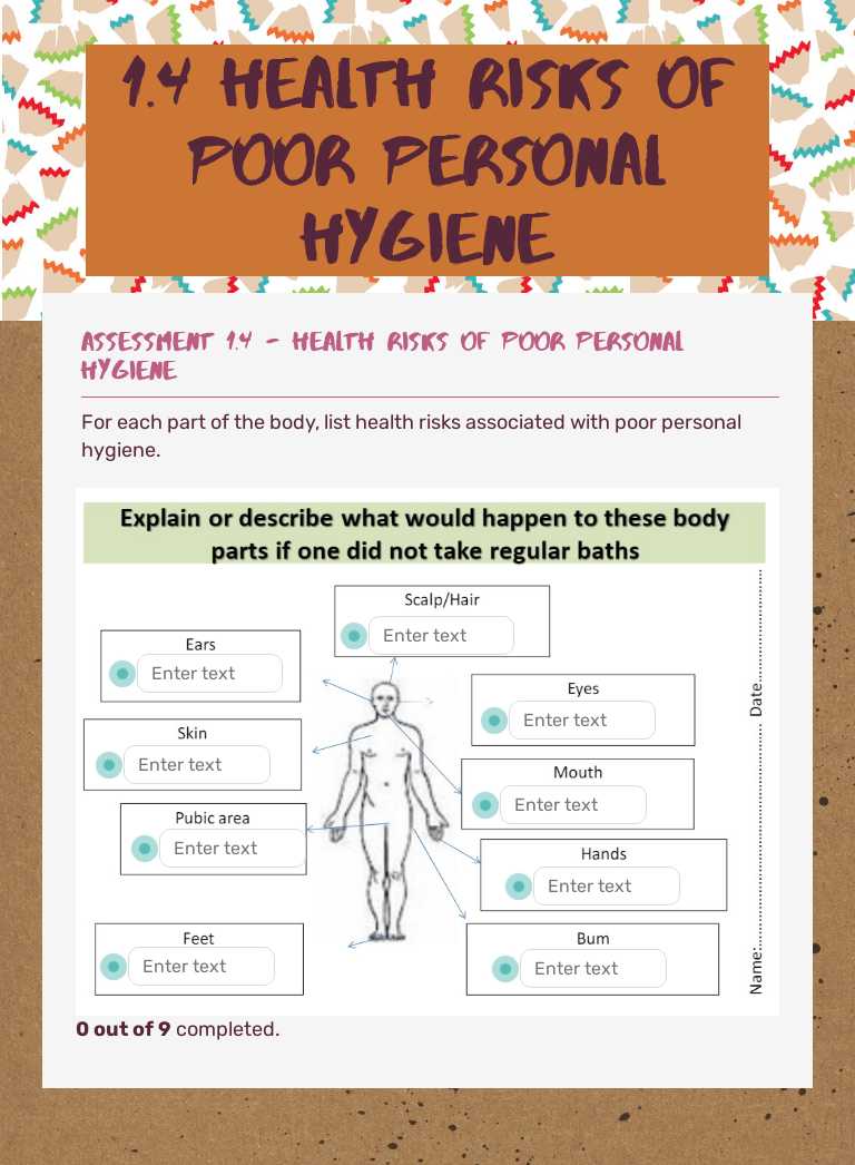 1.4 Health risks of poor personal hygiene worksheet preview image