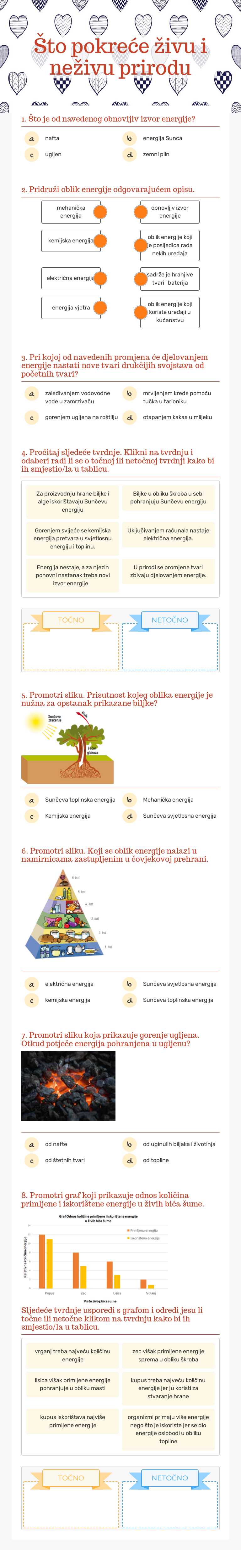 Što pokreće živu i neživu prirodu Grade 5 worksheet preview