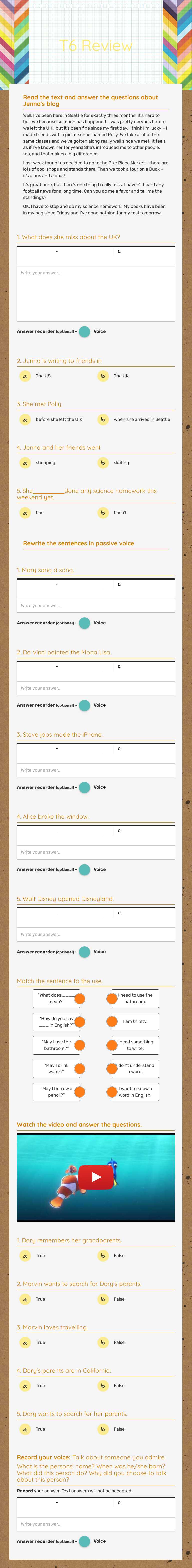 T6 Review worksheet preview image