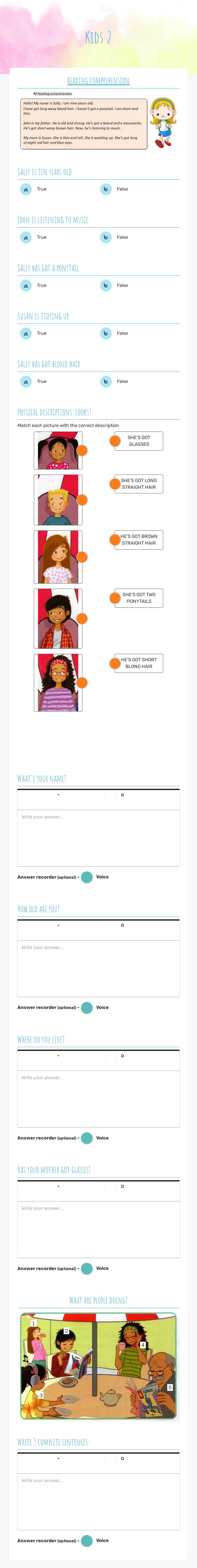 Kids 2 worksheet preview image