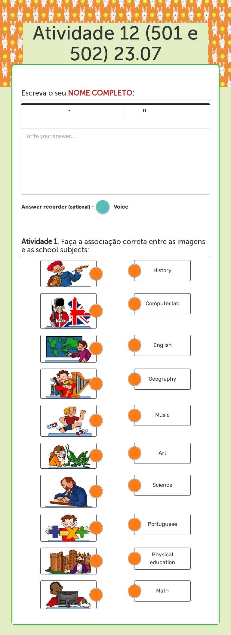 Atividade 12 (501 e 502) 23.07 Grade 5 worksheet preview