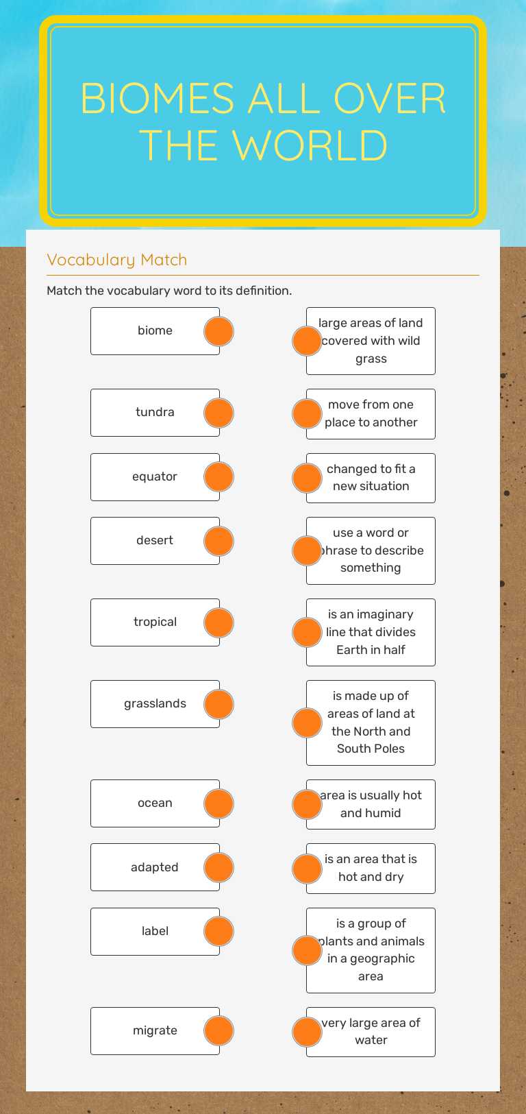 Biomes all over the world worksheet preview image