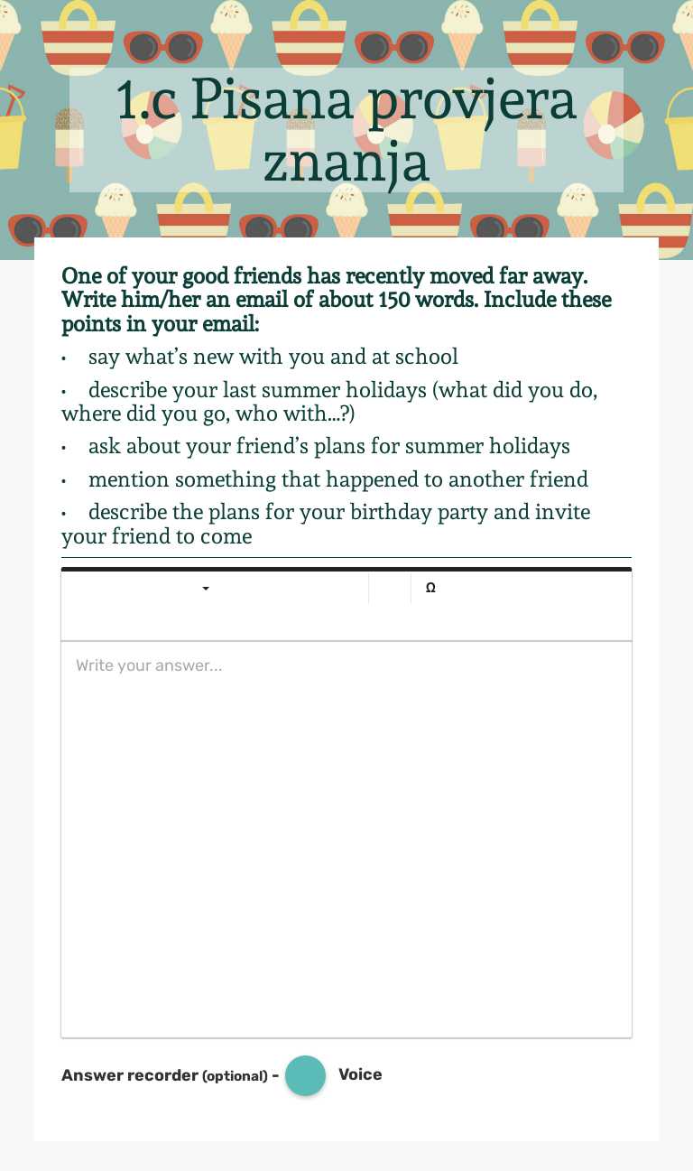 1.c Pisana provjera znanja worksheet preview image