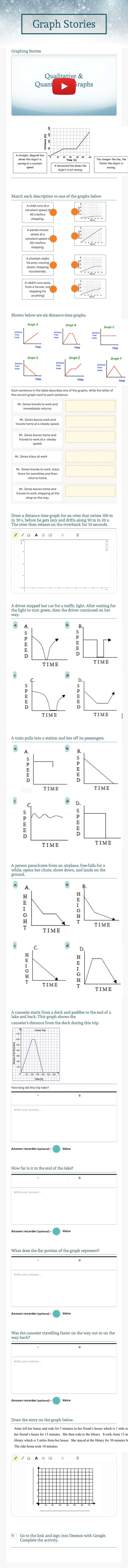 Graph Stories worksheet preview image