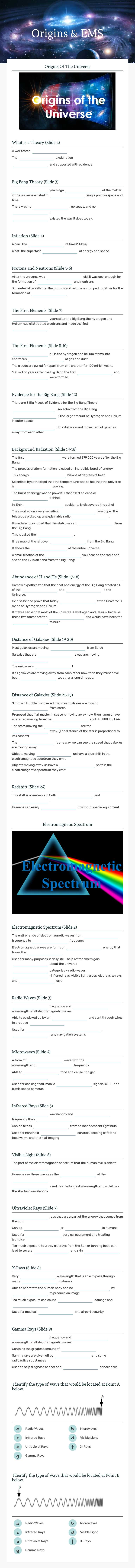 Origins & EMS worksheet preview image