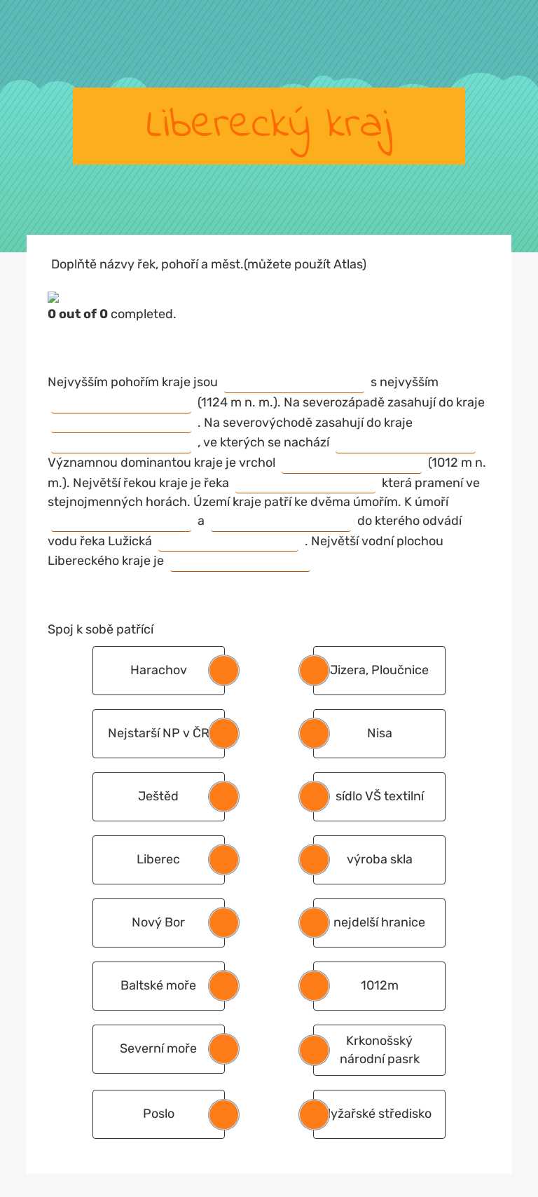 Liberecký kraj worksheet preview image