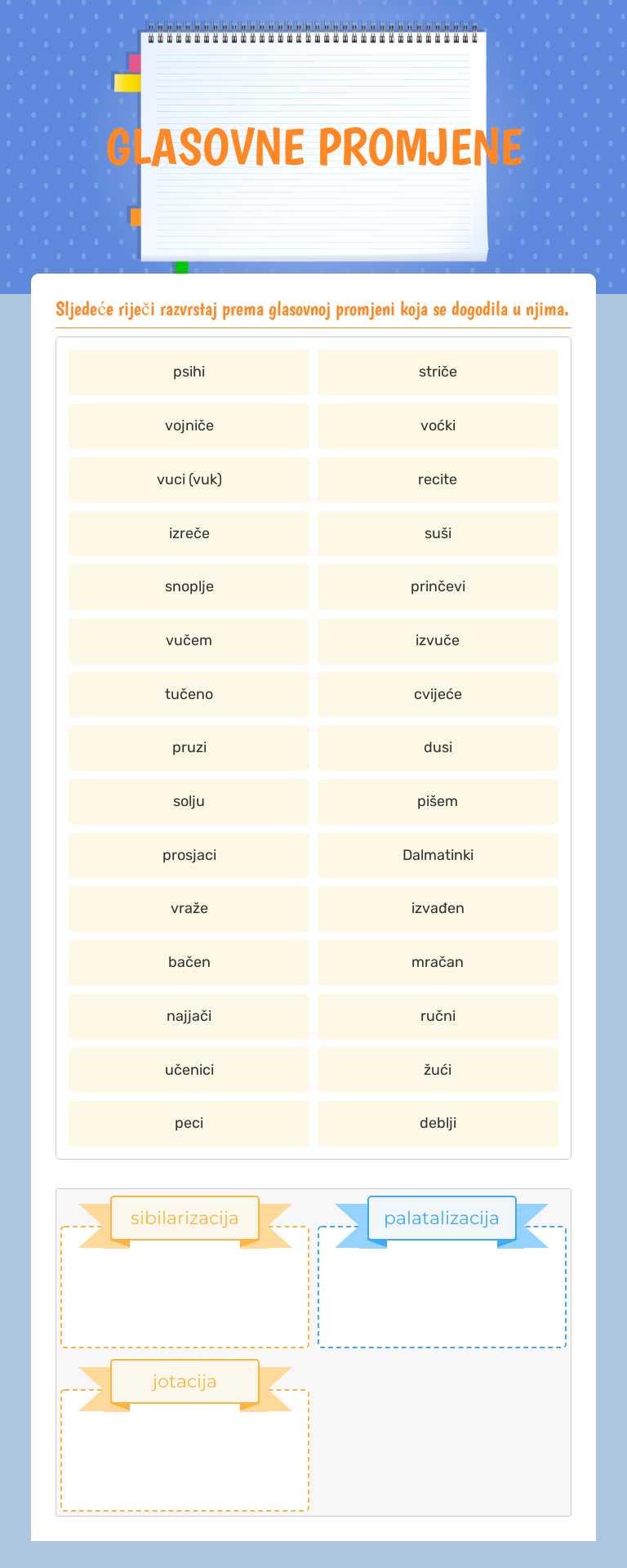 GLASOVNE PROMJENE worksheet preview image