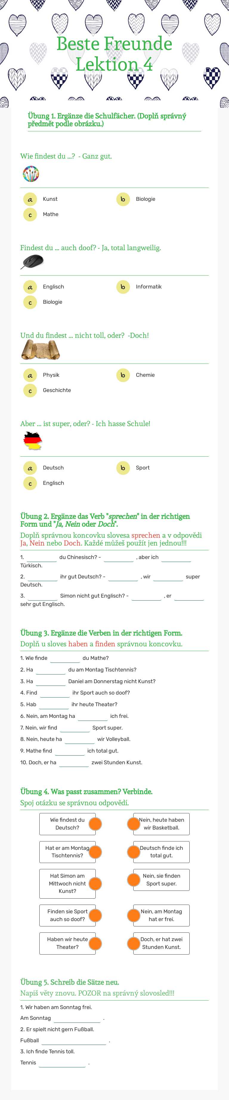 Beste Freunde Lektion 4 Grade 8 worksheet preview