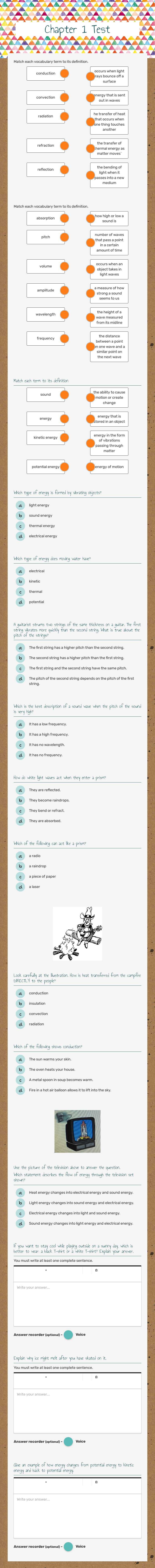 Chapter 1 Test worksheet preview image
