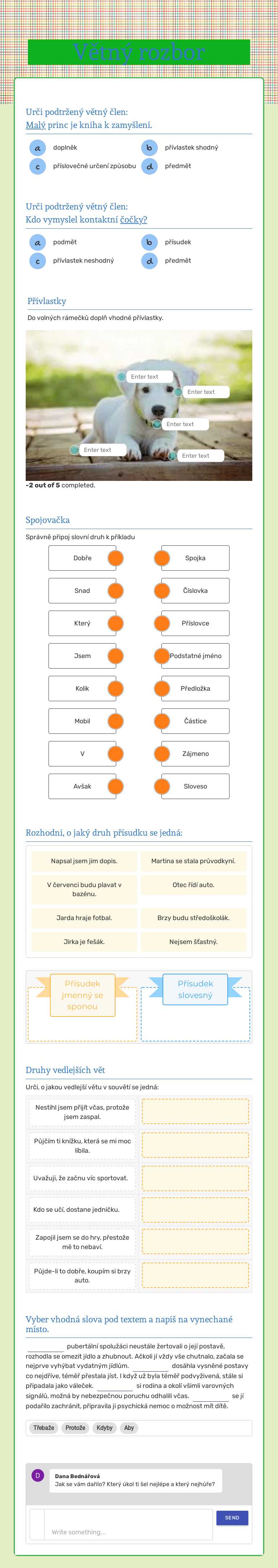 Větný rozbor worksheet preview image