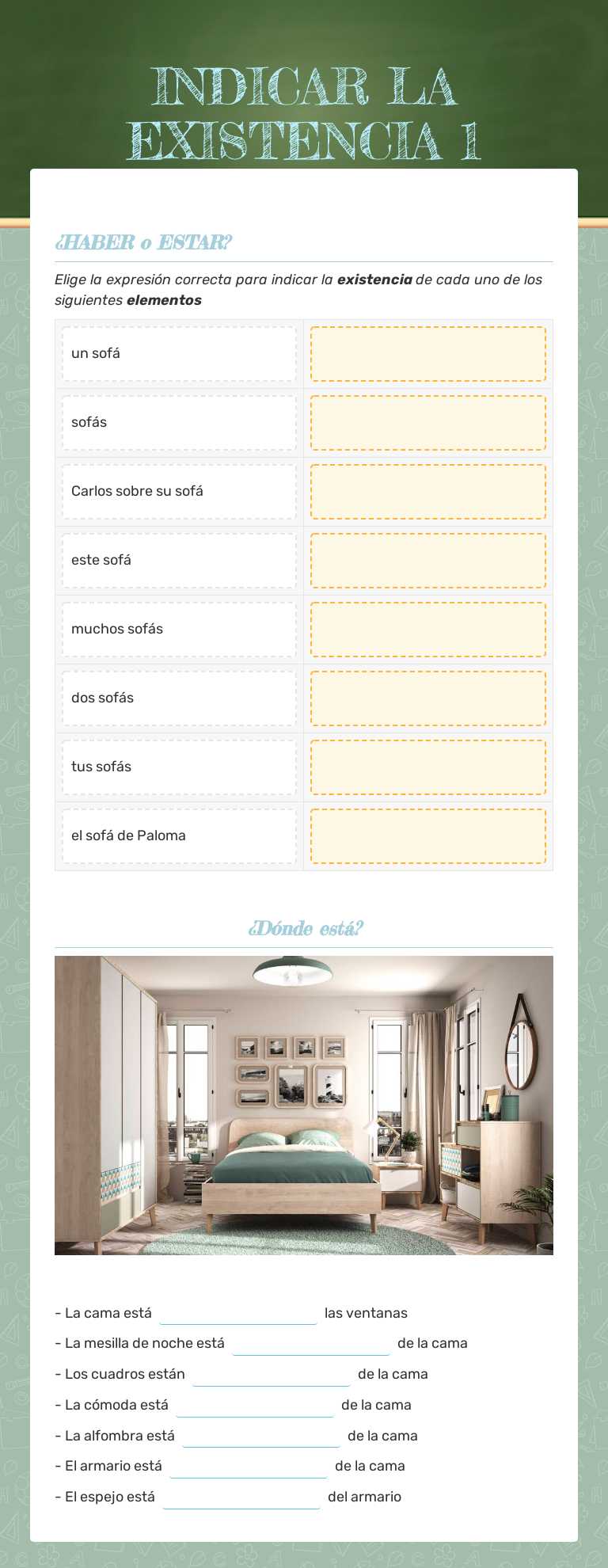 INDICAR LA EXISTENCIA 1 worksheet preview image