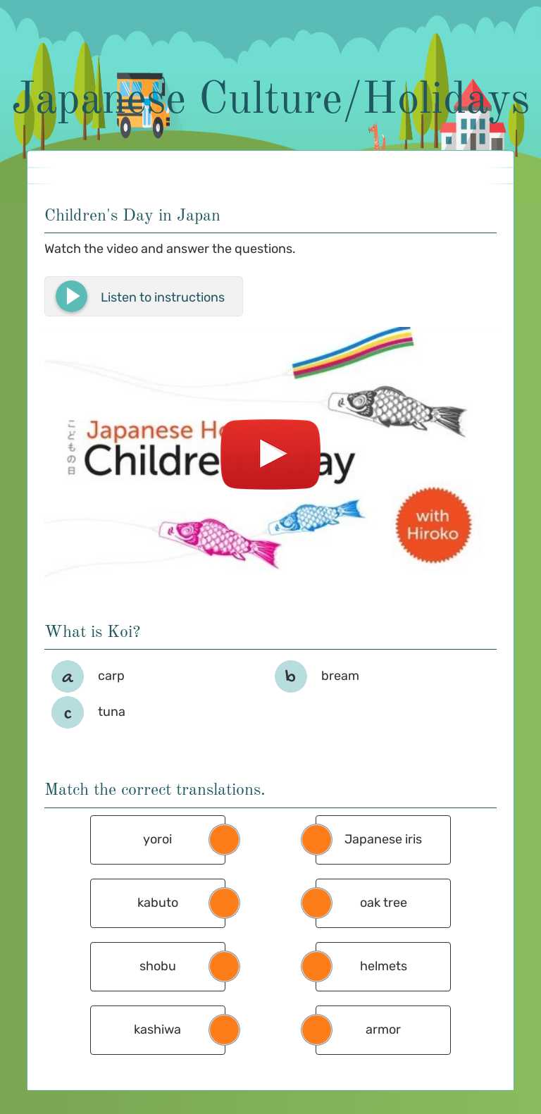 Japanese Culture/Holidays Other worksheet preview