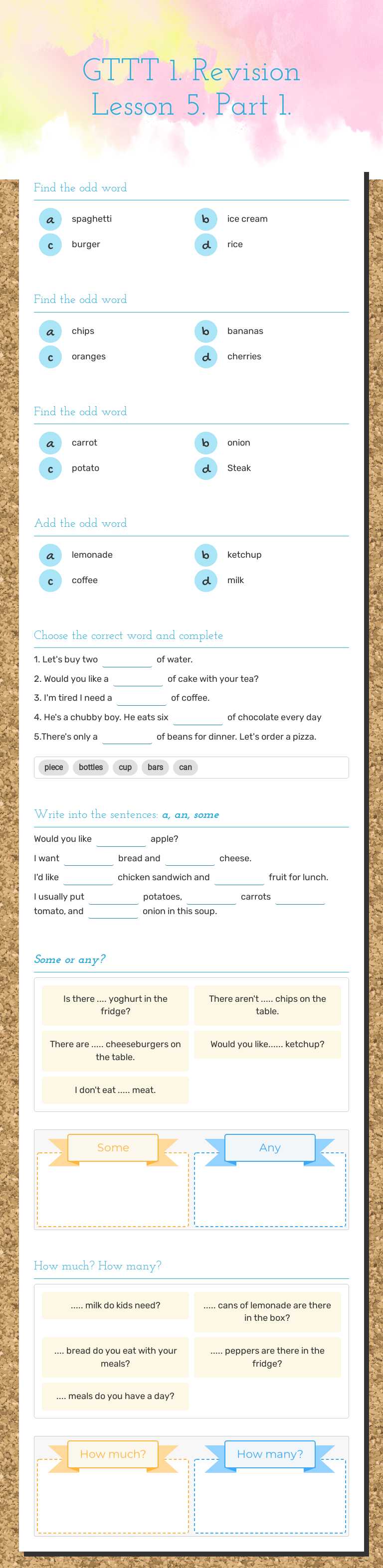 GTTT 1. Revision Lesson 5. Part 1. worksheet preview