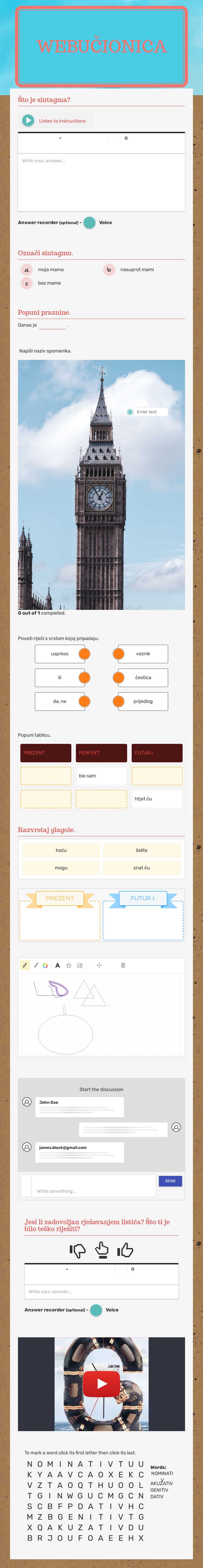 Webučionica worksheet preview image