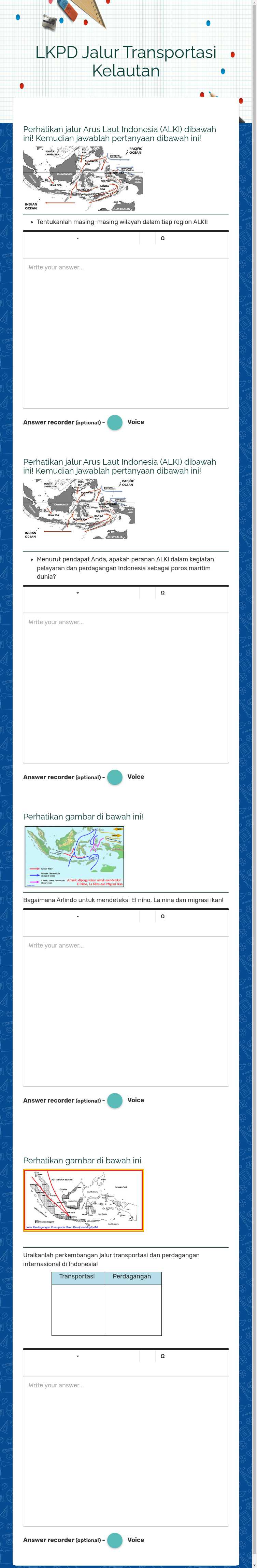 LKPD Jalur Transportasi Kelautan worksheet preview image