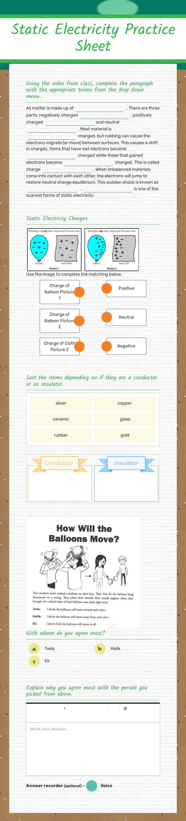 Static Electricity
Practice Sheet worksheet preview image