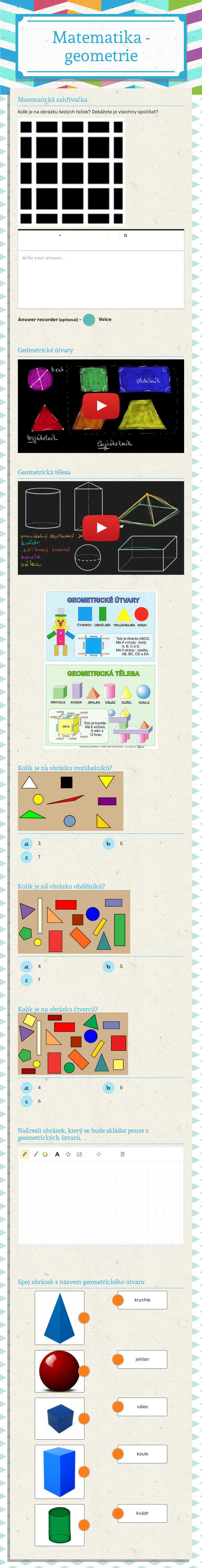 Matematika - geometrie worksheet preview image