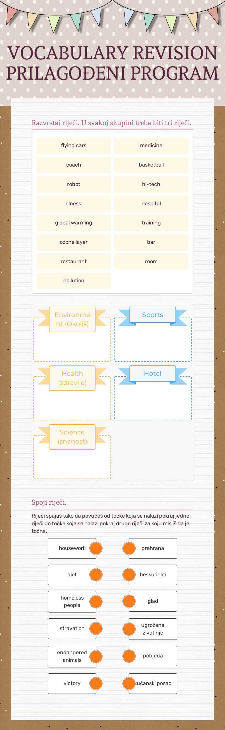VOCABULARY REVISION
PRILAGOĐENI PROGRAM worksheet preview image