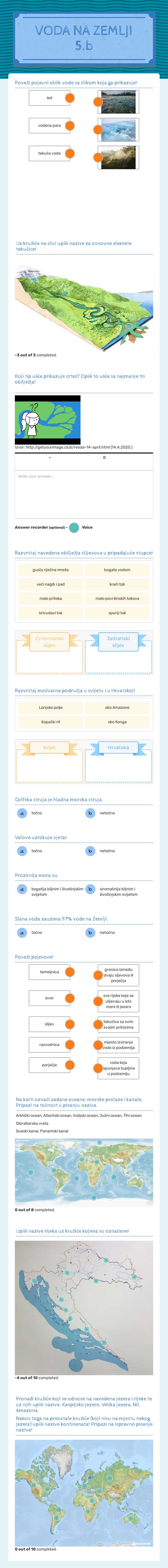 VODA NA ZEMLJI
5.b Grade 5 worksheet preview