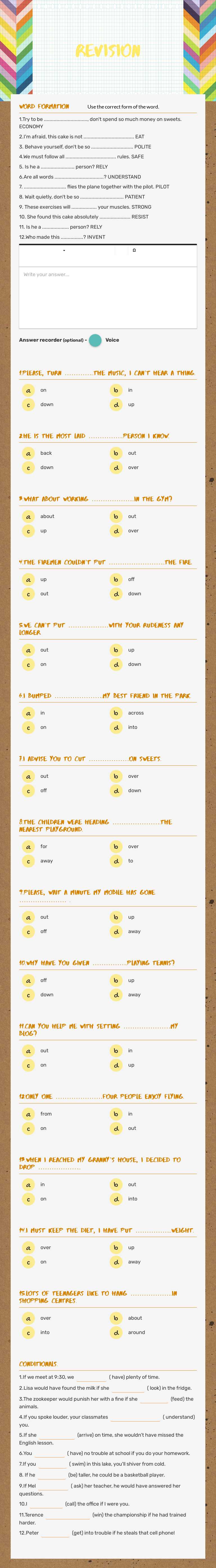 revision worksheet preview image