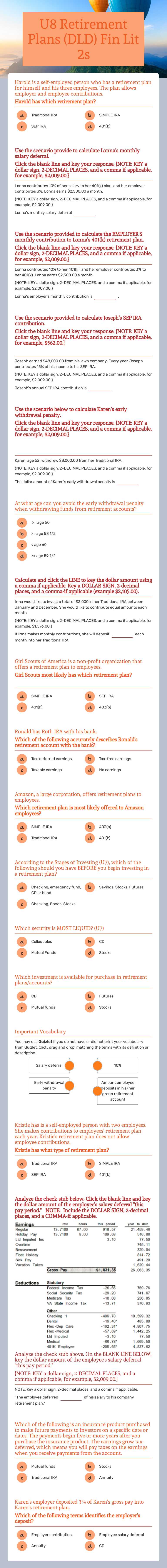 U8 Retirement Plans  (DLD)
Fin Lit 2s Grade 10 worksheet preview