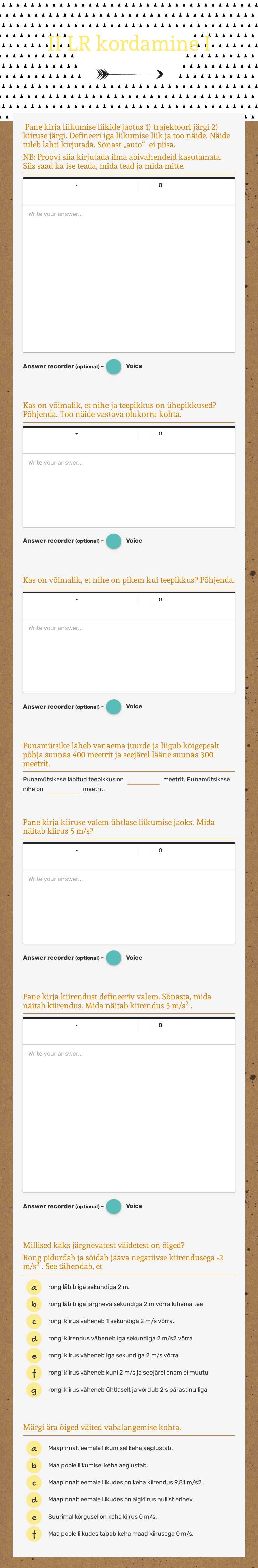 II LR kordamine I worksheet preview