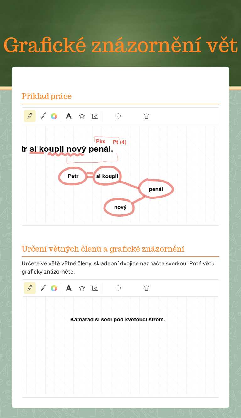 Grafické znázornění vět worksheet preview image