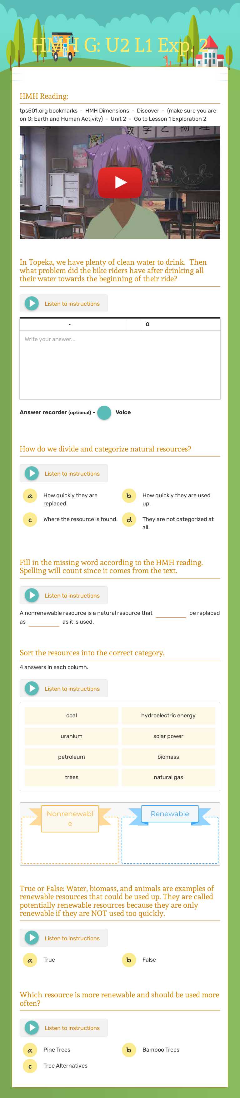 HMH G: U2 L1 Exp. 2 worksheet preview image