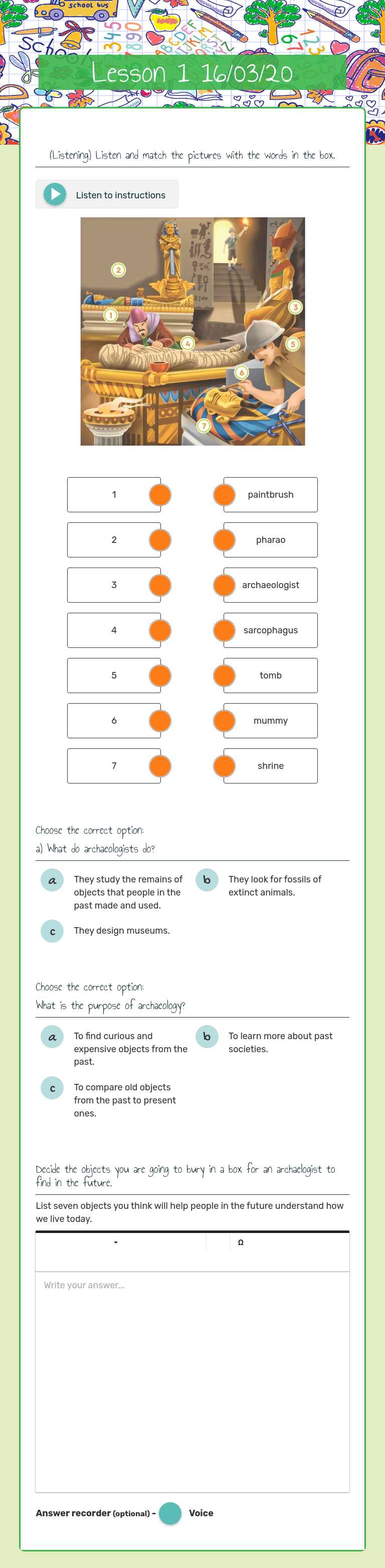 Lesson 1 16/03/20 Grade 5 worksheet preview