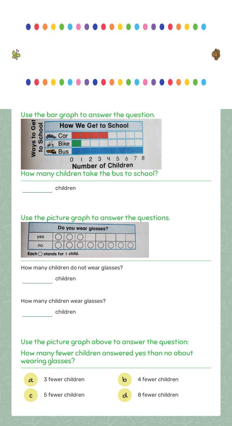 Picture & Bar graph Check worksheet preview image