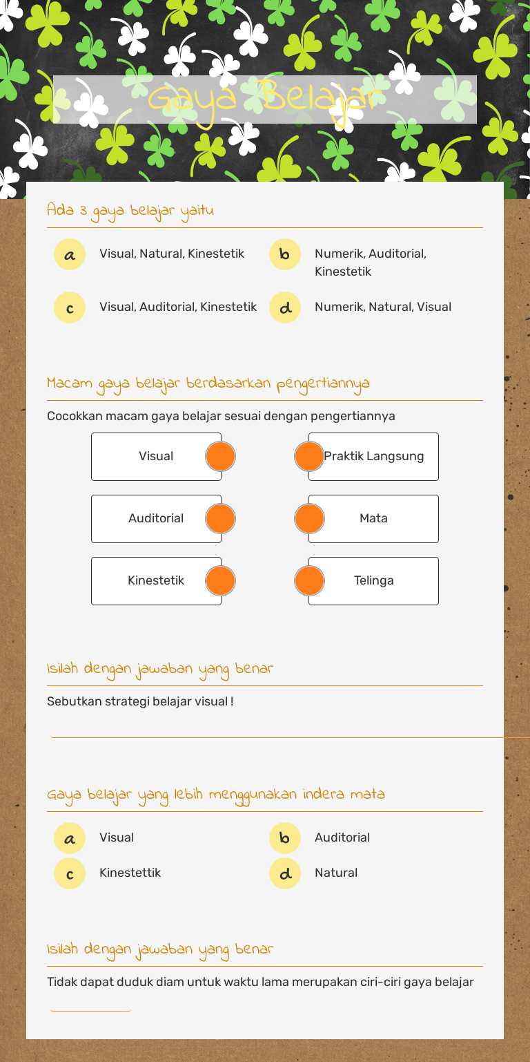 Gaya Belajar worksheet preview image
