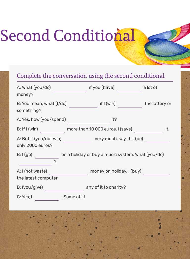 Second Conditional Grade 8 worksheet preview