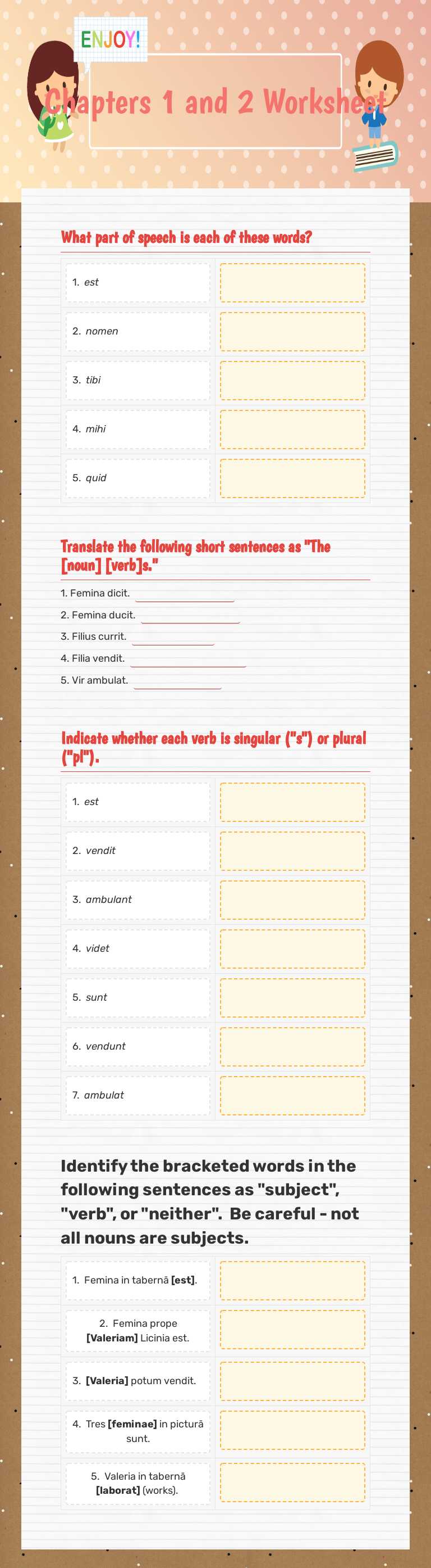 Chapters 1 and 2 Worksheet worksheet preview image