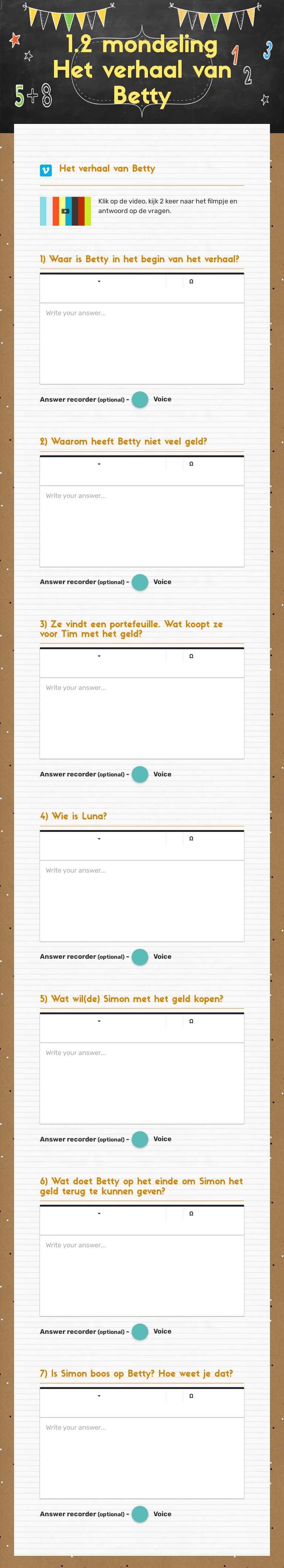 1.2 mondeling
Het verhaal van Betty worksheet preview image