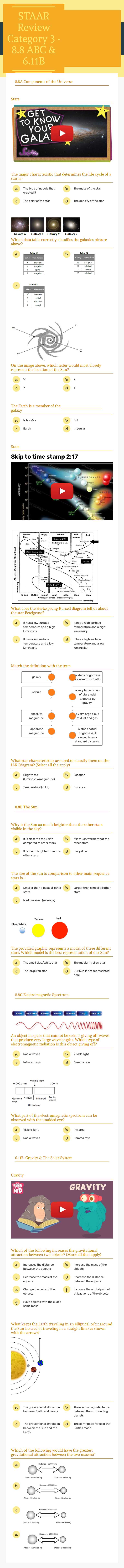 STAAR Review Category 3 - 8.8 ABC & 6.11B Grade 6 worksheet preview