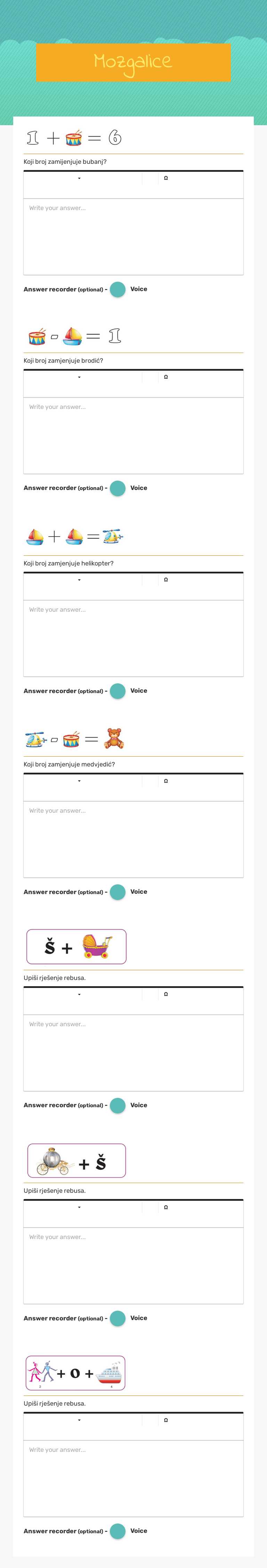 Mozgalice worksheet preview image
