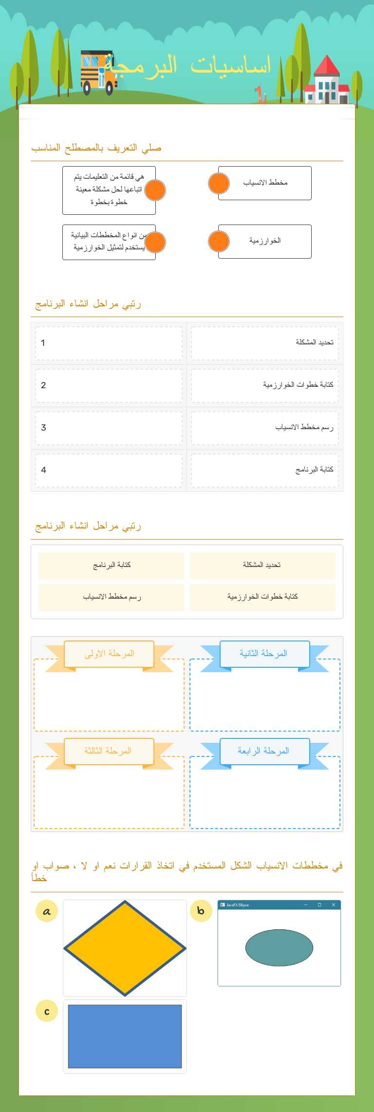 اساسيات البرمجة worksheet preview