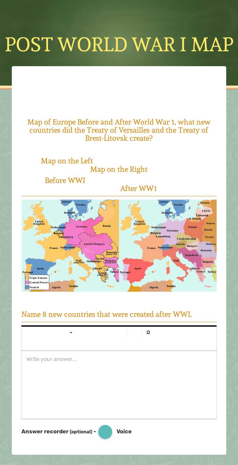 POST WORLD WAR I MAP worksheet preview image