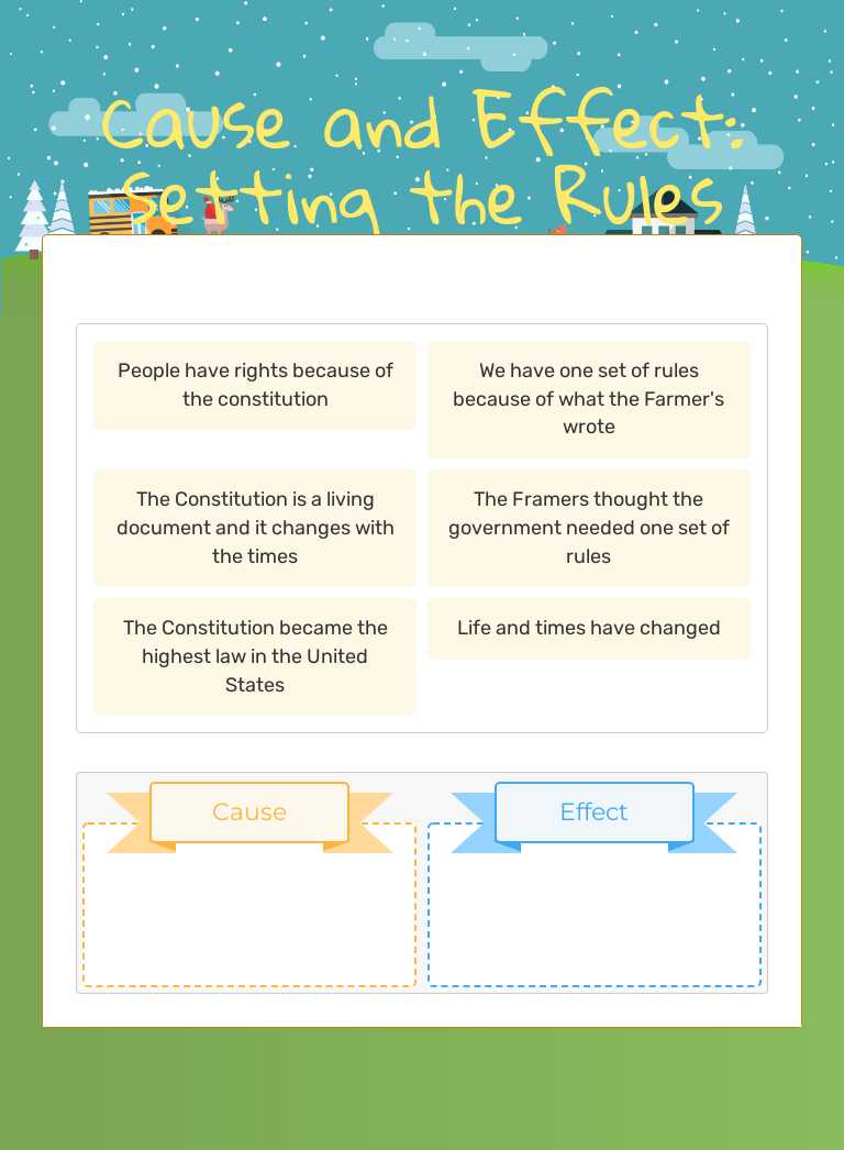 Cause and Effect: Setting the Rules worksheet preview image