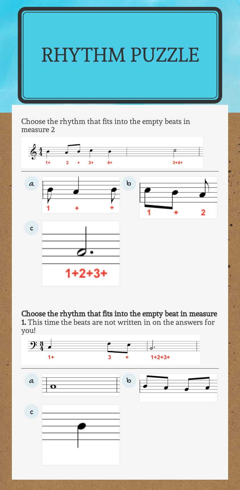 Rhythm Puzzle worksheet preview image