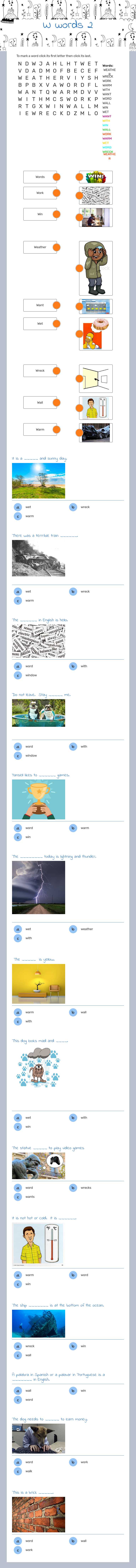 W words 2 Preschool worksheet preview