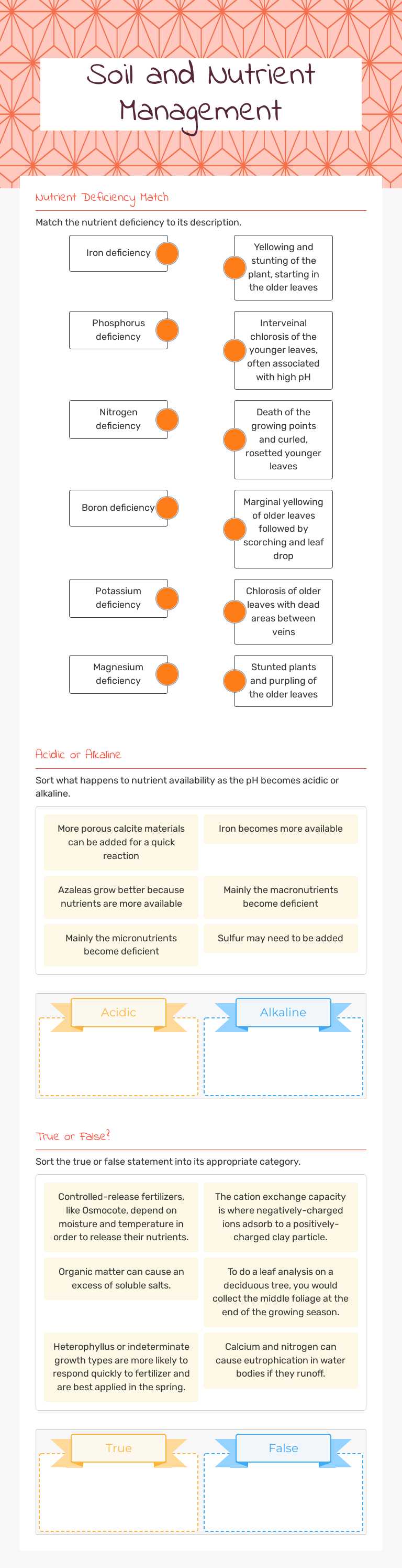 Soil and Nutrient Management worksheet preview image