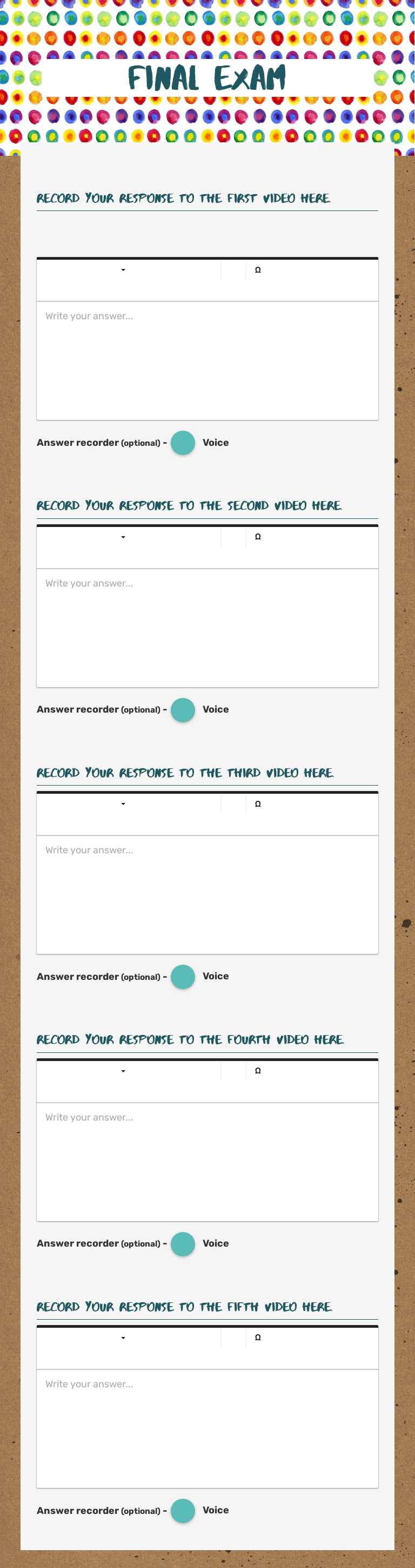 Final Exam worksheet preview image