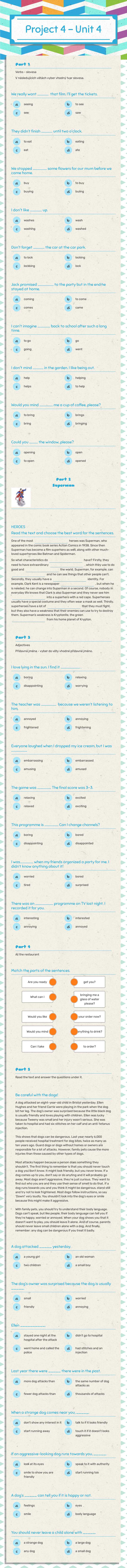 Project 4 - Unit 4 worksheet preview image
