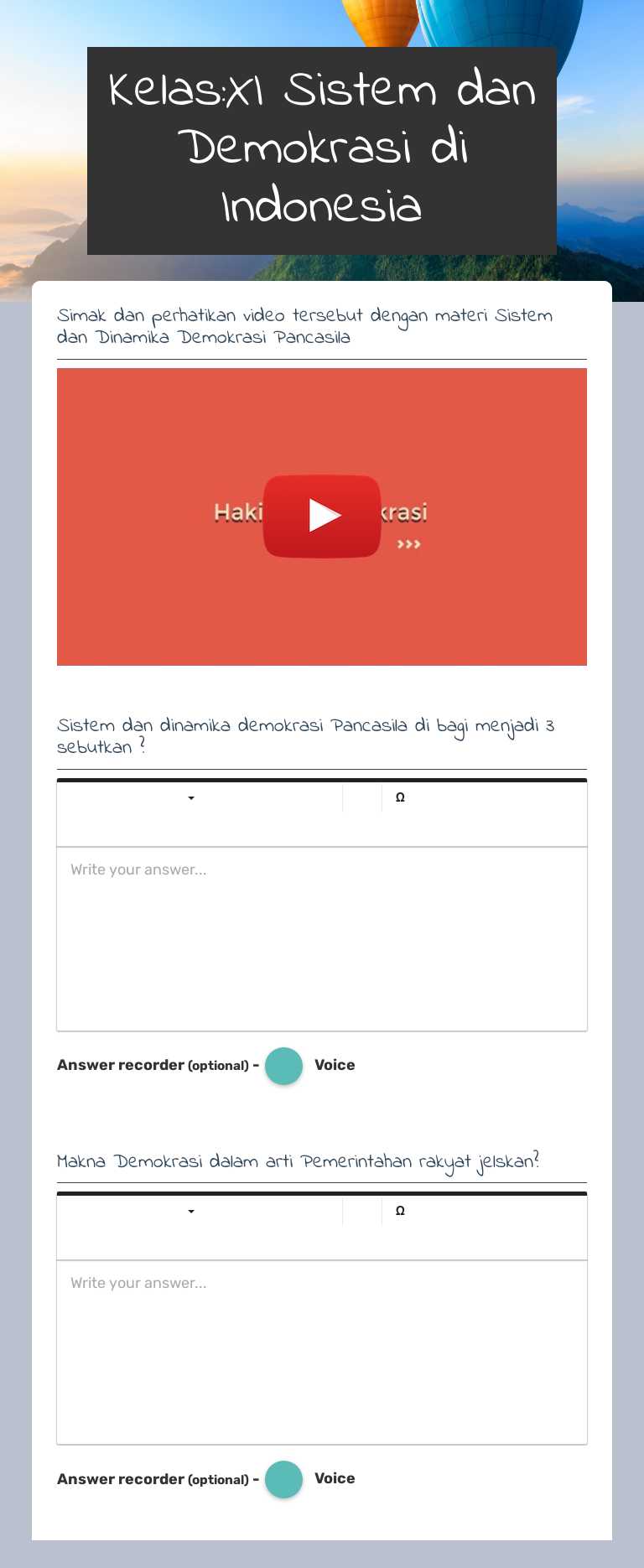 Kelas:XI Sistem dan Demokrasi di Indonesia worksheet preview image