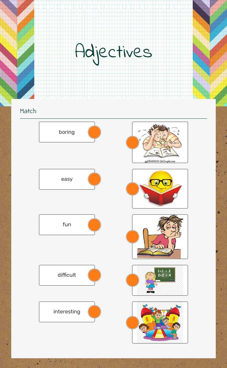 Adjectives worksheet preview image